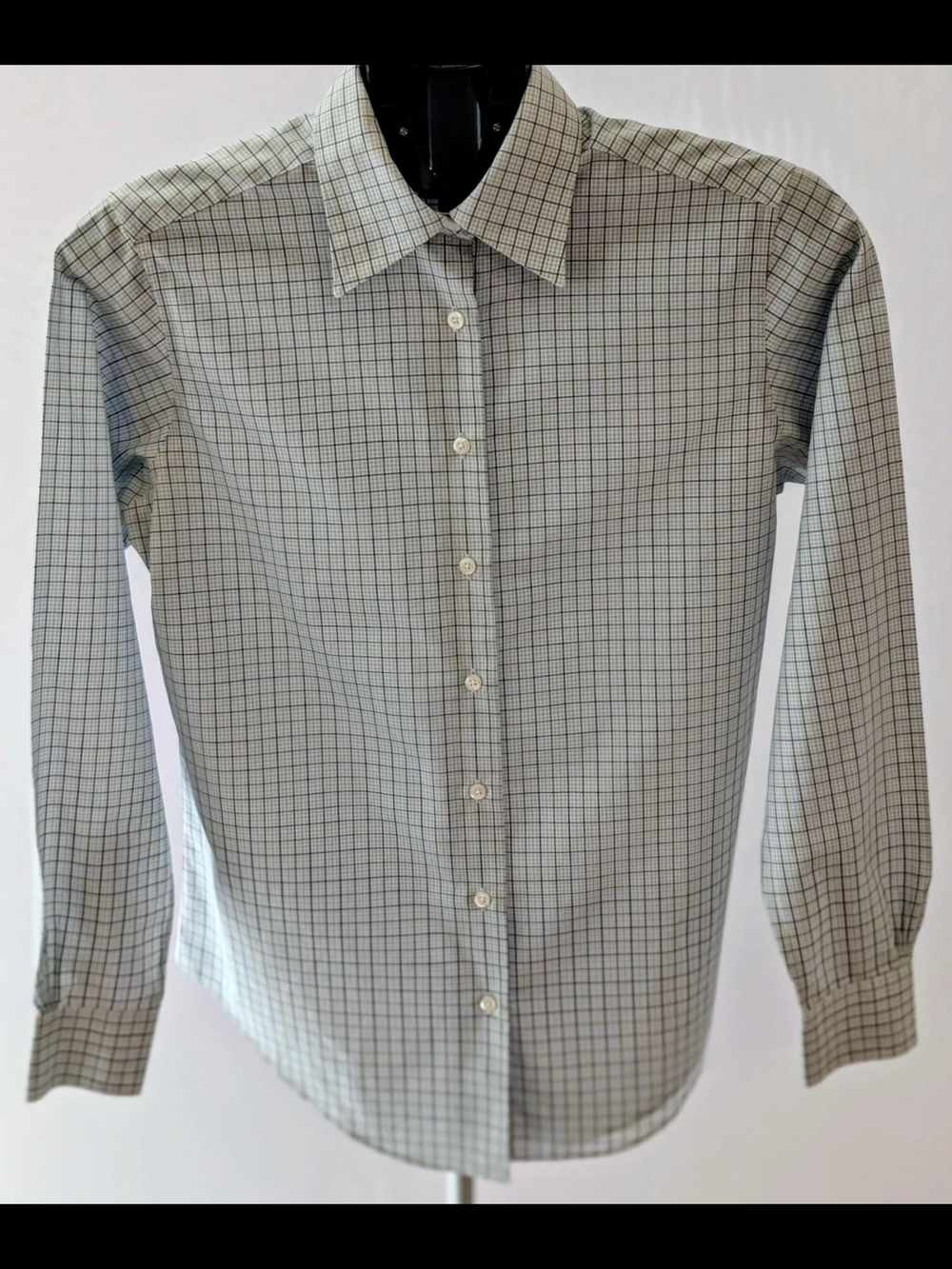 Brooks Brothers 346 Women's Fitted Button Down Shirt Sz 4 Blue Green Plaid